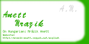 anett mrazik business card