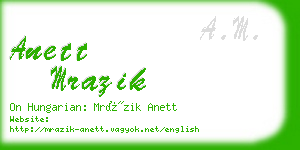 anett mrazik business card